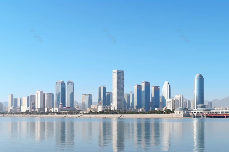 蓝色天空白天海边城市简约唯美,高清,摄影图,摄影图片,图片大全,摄影图免费下载